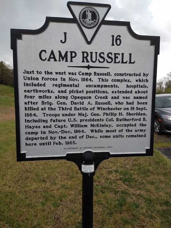 Camp Russell Marker image. Click for full size.