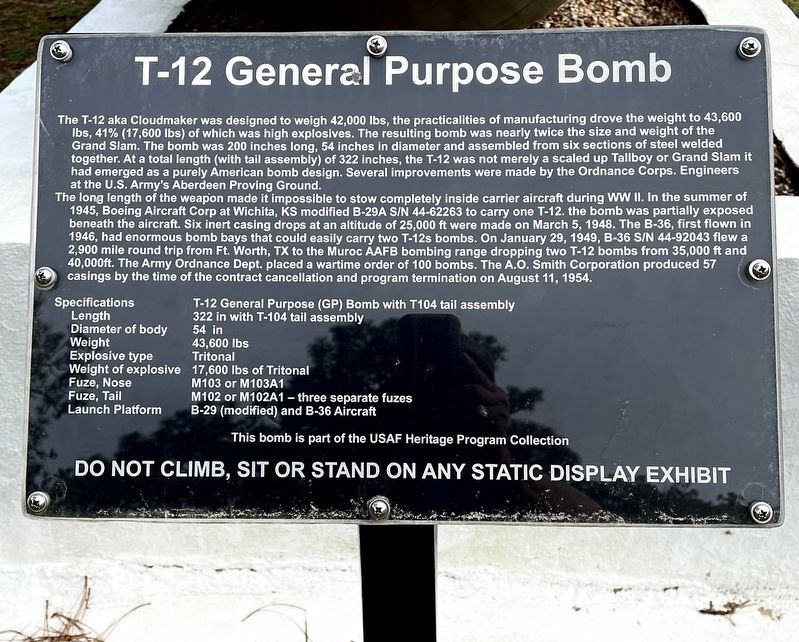 T-12 General Purpose Bomb Marker image. Click for full size.