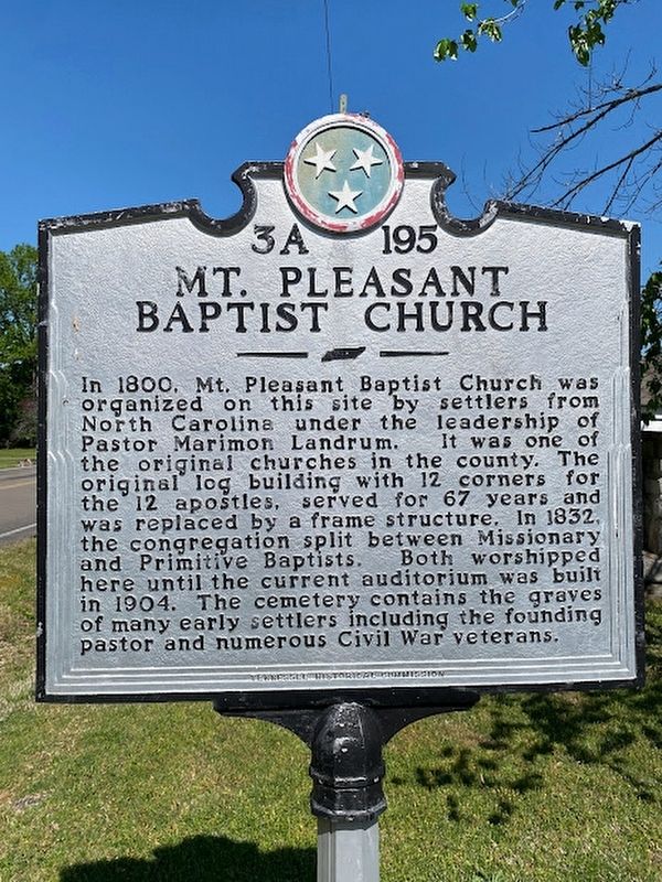 Mt. Pleasant Baptist Church Marker image. Click for full size.