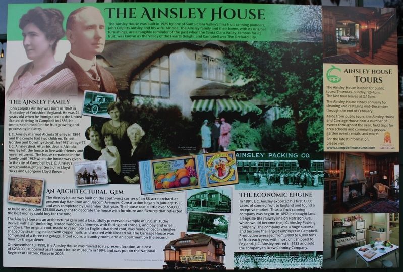 The Ainsley House Marker image. Click for full size.