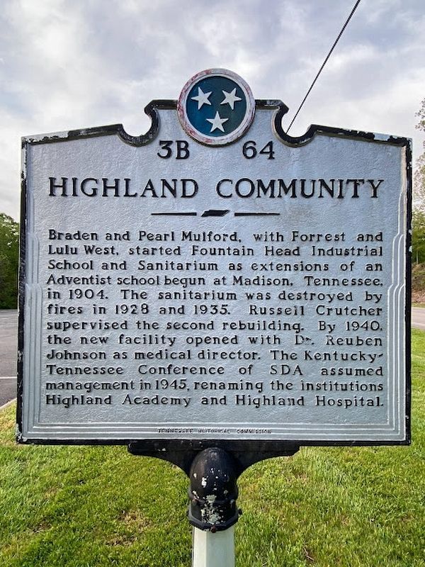 Highland Community Marker Reverse image. Click for full size.