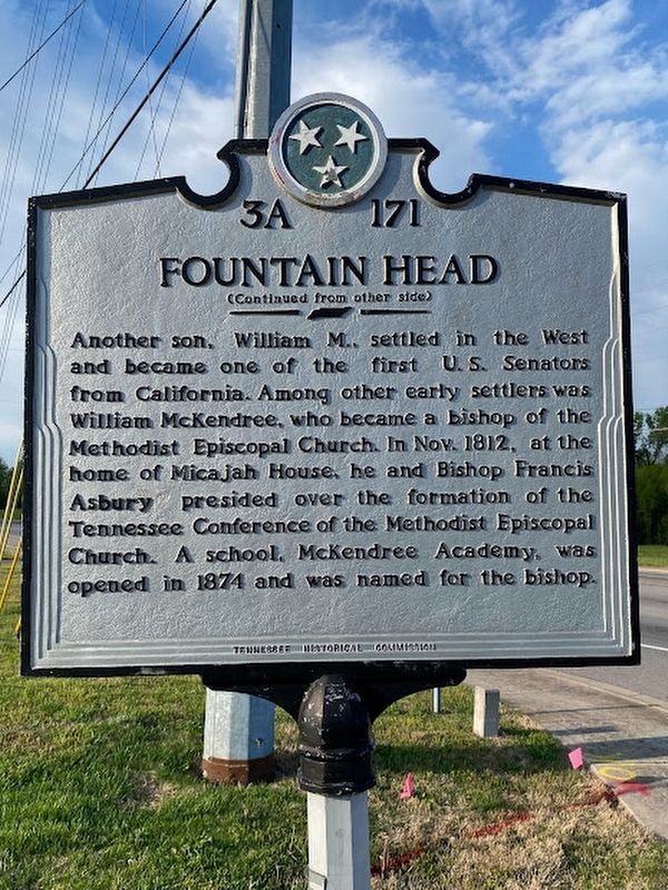Fountain Head Marker - Reverse Side image. Click for full size.