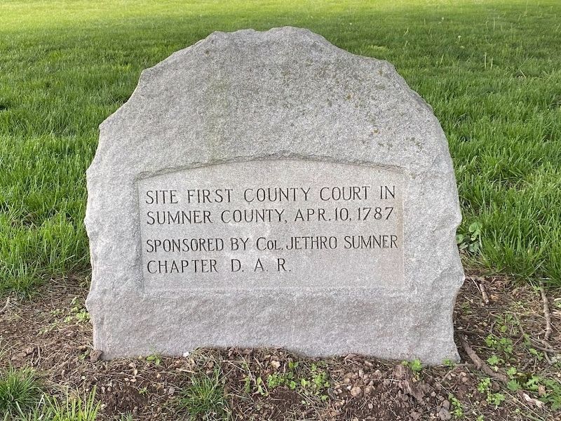 Site of First County Court in Sumner County Marker image. Click for full size.