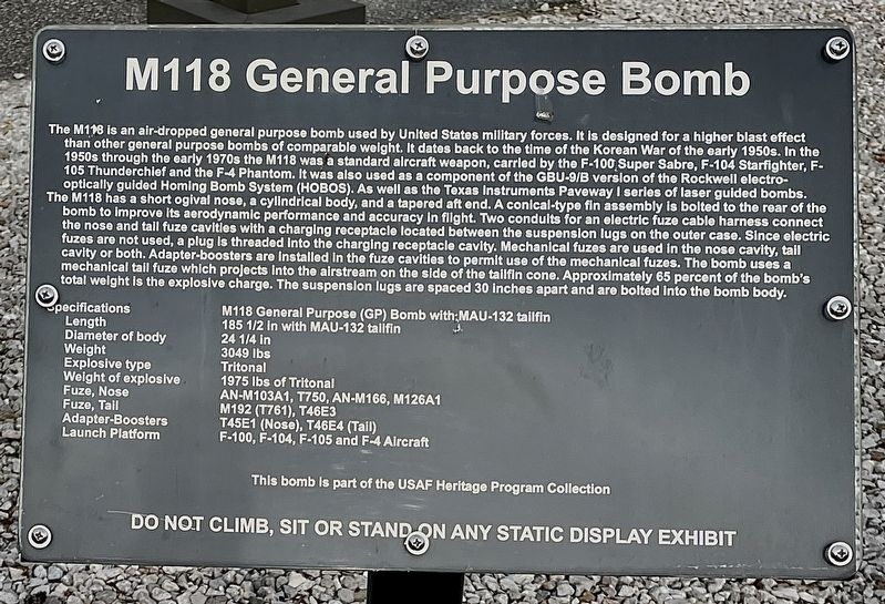 M118 General Purpose Bomb Marker image. Click for full size.