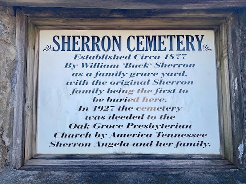 Sherron Cemetery Marker image. Click for full size.