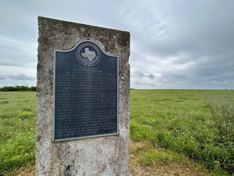 Smiley-Woodfin Native Prairie Grassland Marker. Click for full size. Smiley-Woodfin Native Prairie Grassland Marker image. Click for full size.