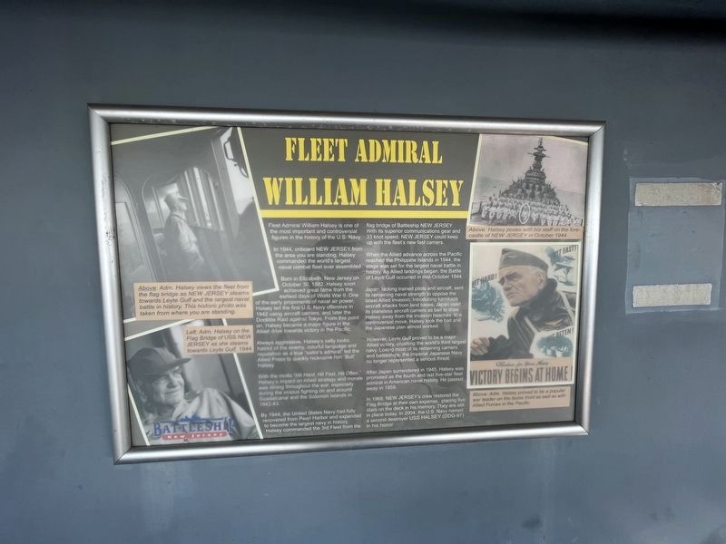 Fleet Admiral William Halsey Marker image. Click for full size.