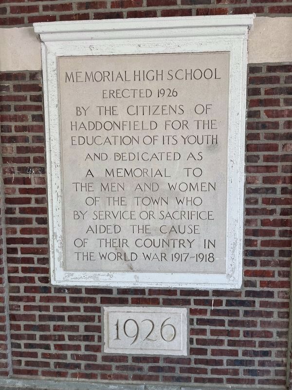 Memorial High School Marker image. Click for full size.