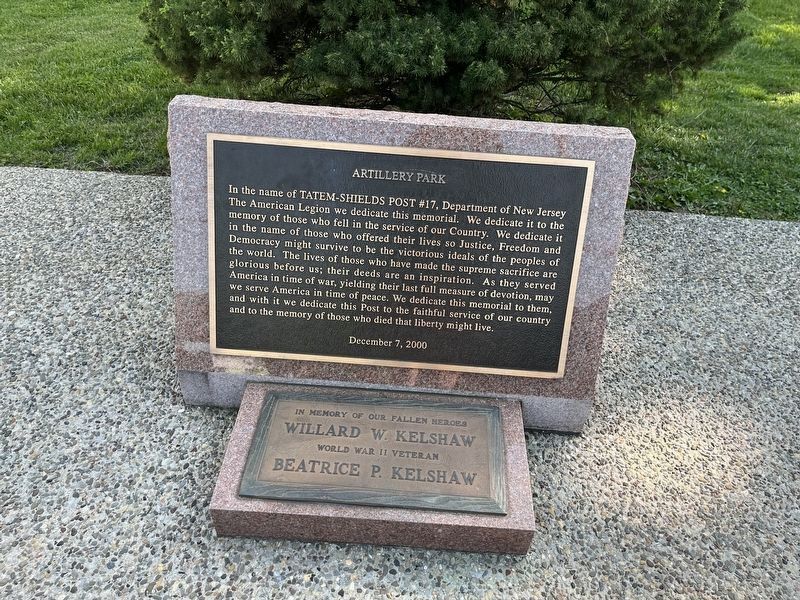 Artillery Park Marker. Click for full size. Artillery Park Marker image. Click for full size.