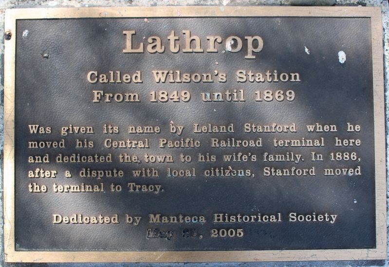 Lathrop Marker image. Click for full size.