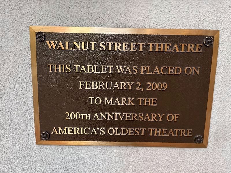 Walnut Street Theatre Marker image. Click for full size.