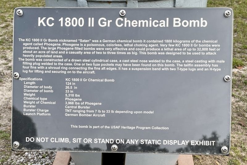 KC 1800 II Gr Chemical Bomb Marker image. Click for full size.