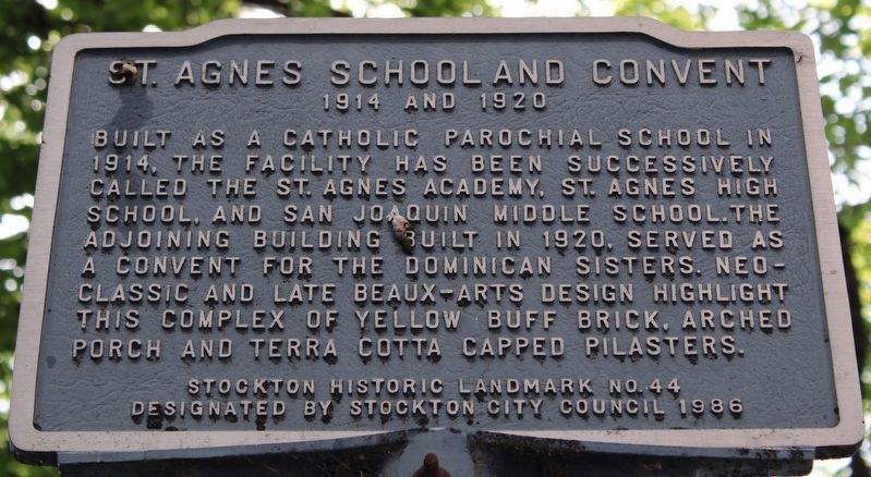 St. Agnes School and Convent Marker image. Click for full size.