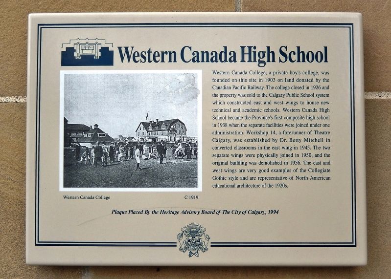 Western Canada High School Marker image. Click for full size.