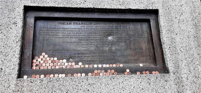 Josiah and Abiah Franklin Marker. Click for full size. Josiah and Abiah Franklin Marker image. Click for full size.