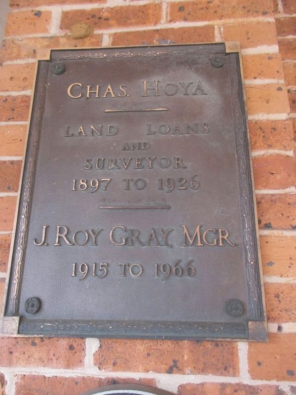 Chas. Hoya Land Office sign image. Click for full size.
