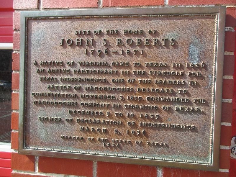 Homesite of John S. Roberts Marker image. Click for full size.