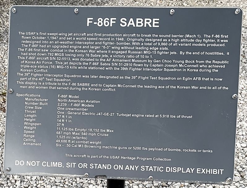 F-86F Sabre Marker image. Click for full size.