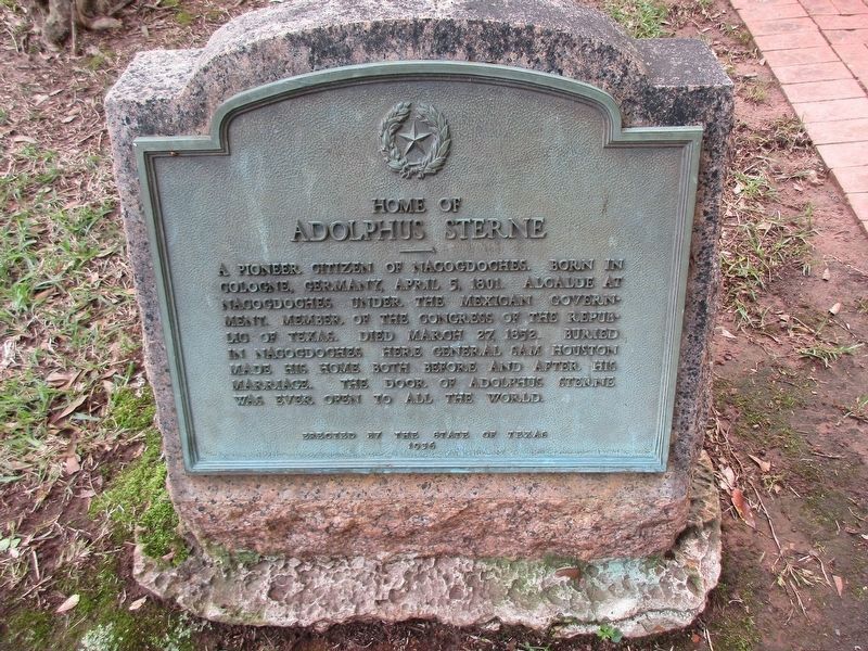 Home of Adolphus Sterne Marker image. Click for full size.