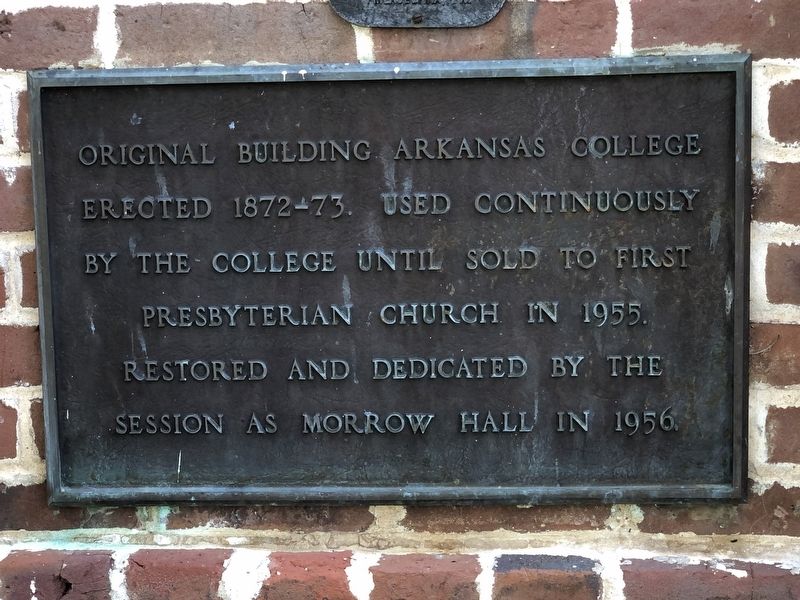 Original Building, Arkansas College Marker. Click for full size. Original Building, Arkansas College Marker image. Click for full size.