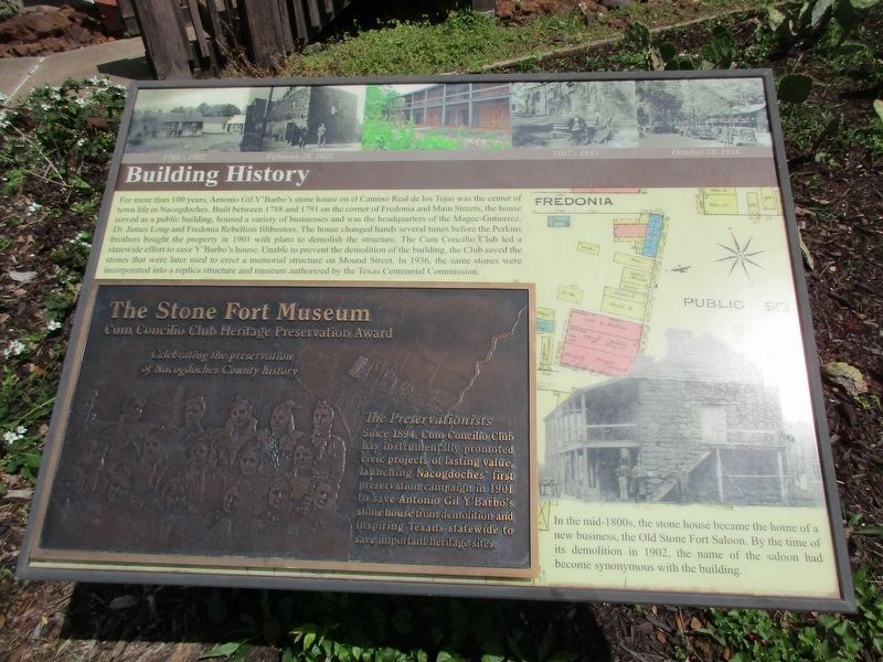 Stone Fort Museum informational sign image. Click for full size.