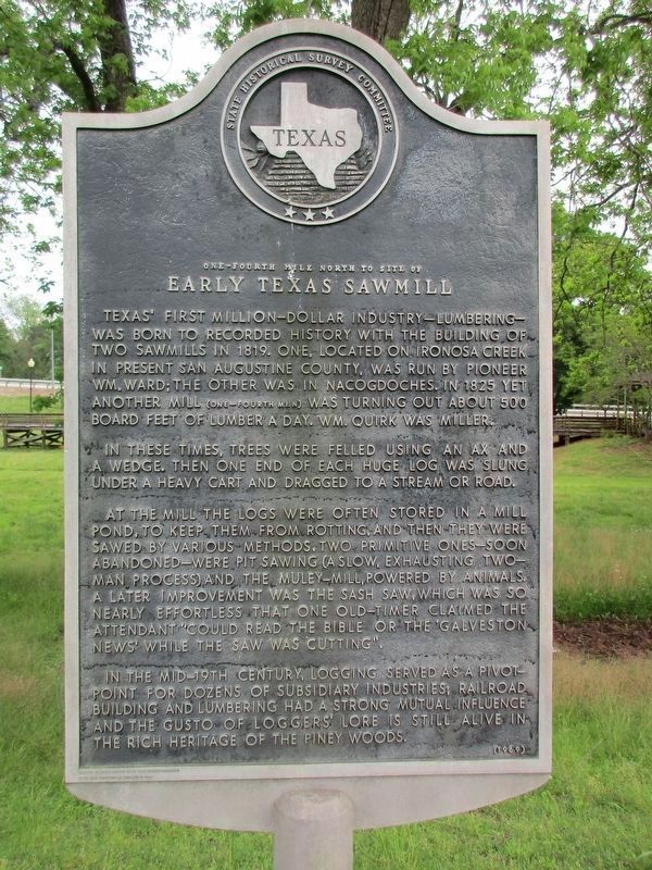 Early Texas Sawmill Marker. Click for full size. Early Texas Sawmill Marker image. Click for full size.