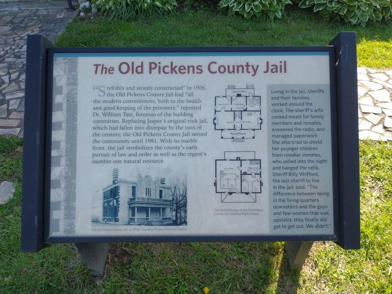 The Old Pickens County Jail Marker image. Click for full size.