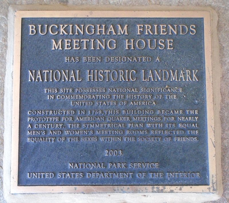 Buckingham Friends Meeting House NHL Marker image. Click for full size.