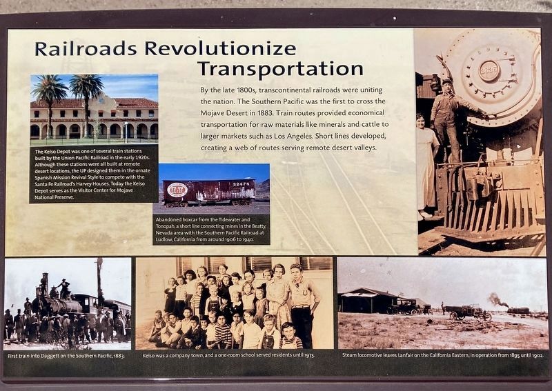 Railroads Revolutionize Transportation Marker image. Click for full size.