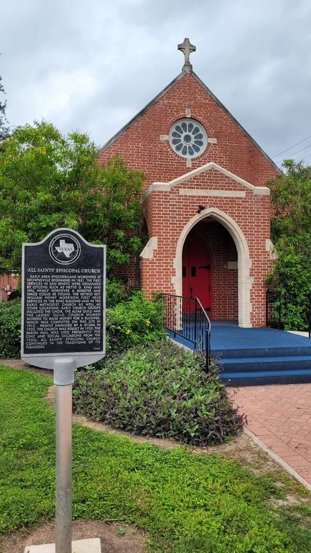 The front view of the All Saints' Episcopal Church and Marker image. Click for full size.
