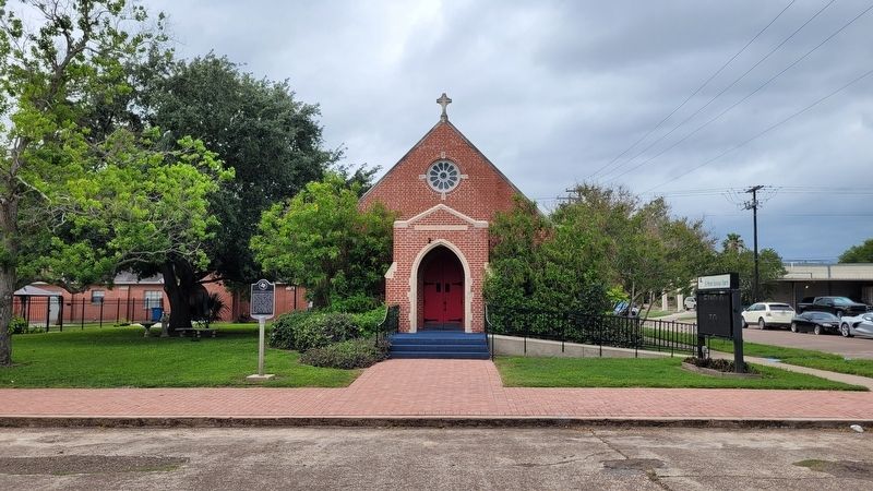 The view of the All Saints' Episcopal Church and Marker from the street image. Click for full size.