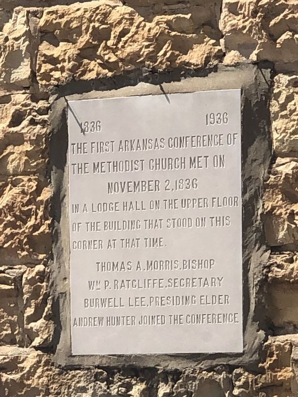 First Arkansas Methodist Conference Marker image. Click for full size.