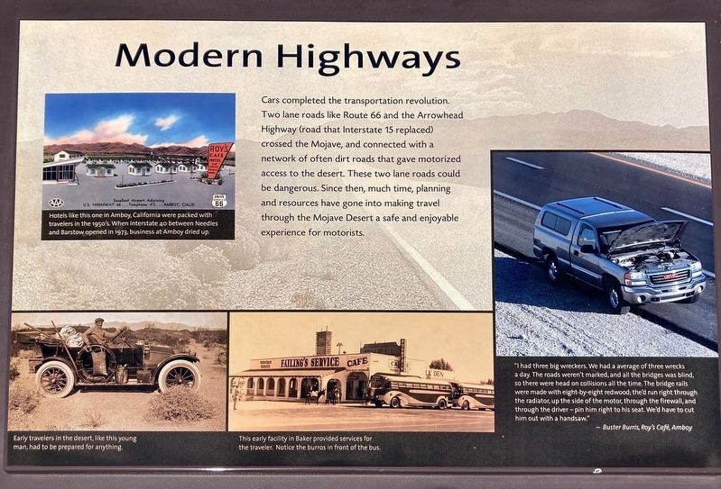 Modern Highways Marker image. Click for full size.