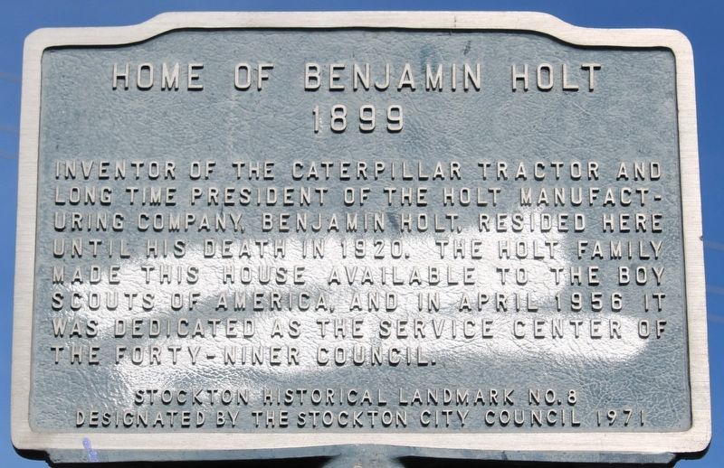 Home of Benjamin Holt Marker image. Click for full size.