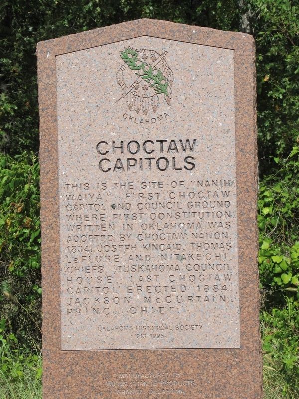 Choctaw Capitols Marker image. Click for full size.