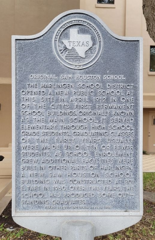 Original Sam Houston School Marker image. Click for full size.