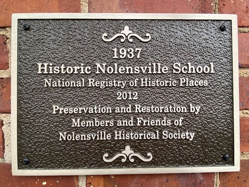 1937 Historic Nolensville School Marker. Click for full size. 1937 Historic Nolensville School Marker image. Click for full size.