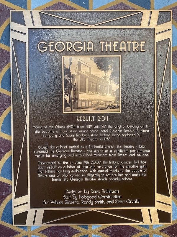 Georgia Theatre Marker. Click for full size. Georgia Theatre Marker image. Click for full size.