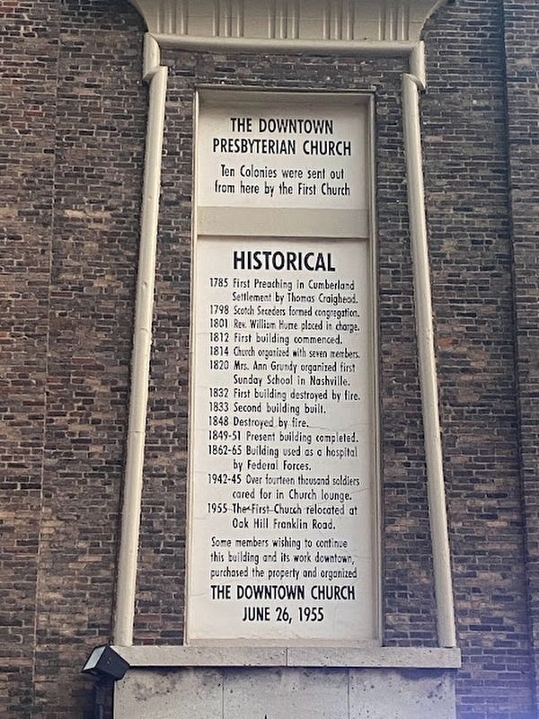 The Downtown Presbyterian Church II Marker. Click for full size. The Downtown Presbyterian Church II Marker image. Click for full size.