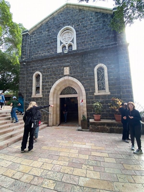 Blessing of Bronze Door in memory of John Paul II's pilgrimage to Tabgha Marker image. Click for full size.