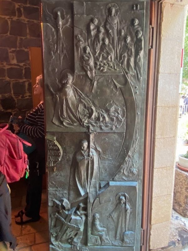 Bronze Door that was blessed in memory of John Paul II's pilgrimage to Tabgha image. Click for full size.