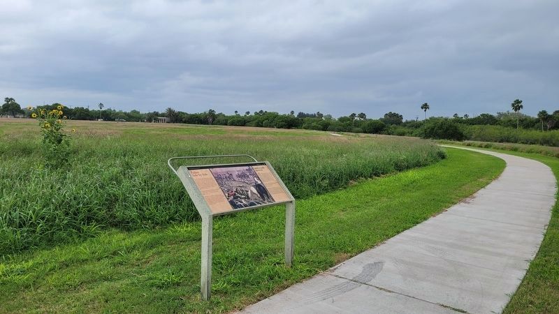The view of the Fallen Side by Side Marker along the trail image. Click for full size.