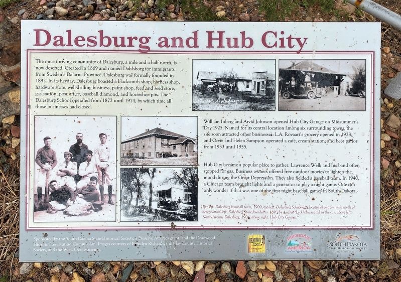 Dalesburg and Hub City Marker image. Click for full size.