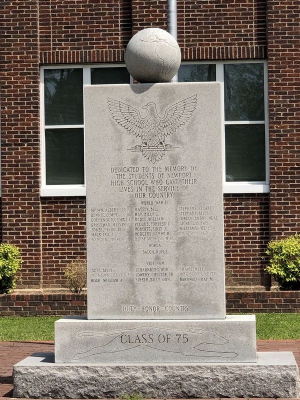 Newport High School War Memorial Marker, Side One image. Click for full size.