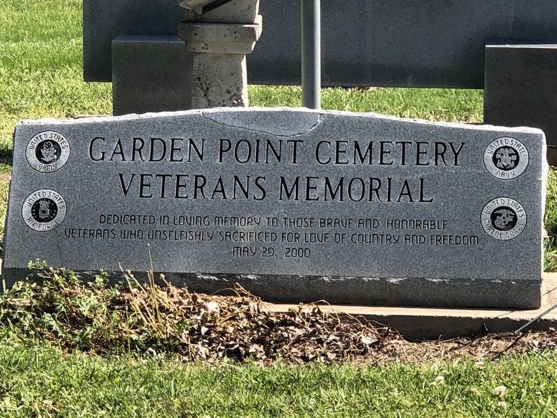 Garden Point Cemetery Veterans Memorial Marker image. Click for full size.