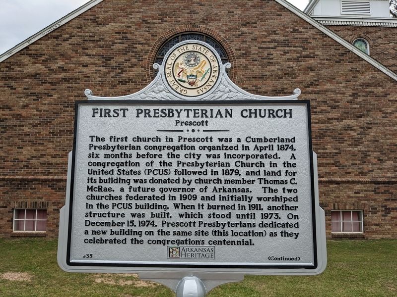 First Presbyterian Church Marker. Click for full size. First Presbyterian Church Marker image. Click for full size.