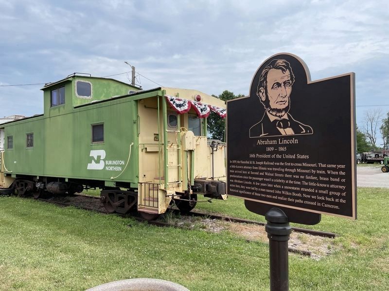 Abraham Lincoln side of the marker at Cameron Depot Museum image. Click for full size.