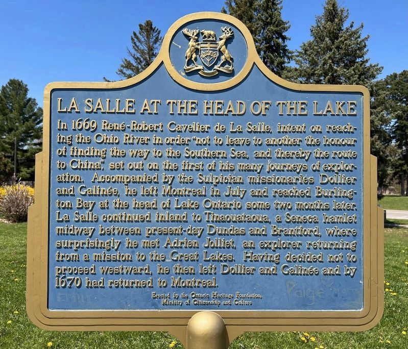La Salle at the Head of the Lake/ La Salle  Lamont du Lac Marker image. Click for full size.