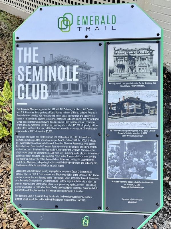 The Seminole Club Marker image. Click for full size.