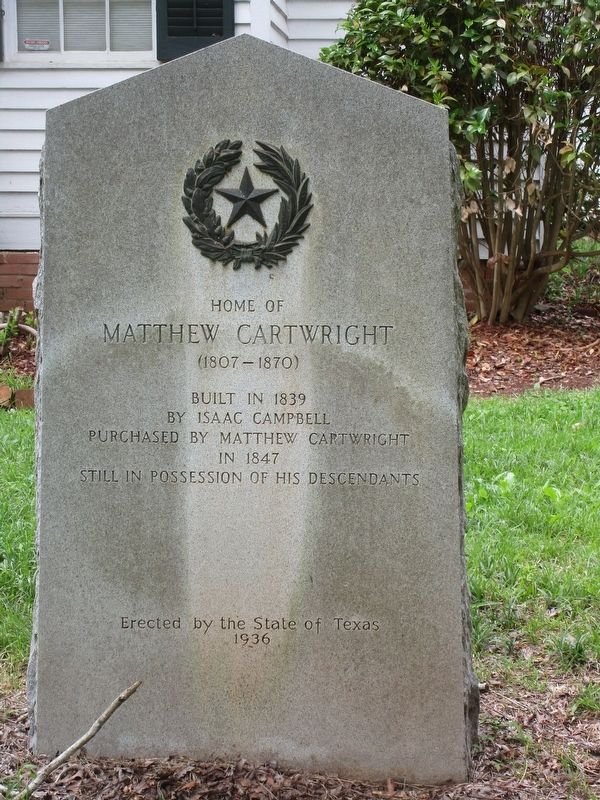 Home of Matthew Cartwright Marker image. Click for full size.